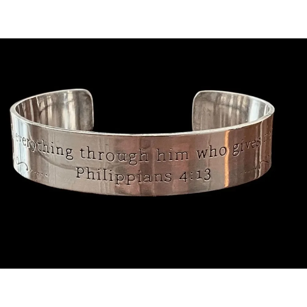 Scripture Bracelet Cuff Silver‎ Plated